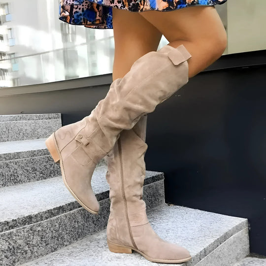 Viktoria - Elegante Hohe Stiefel mit Reißverschluss