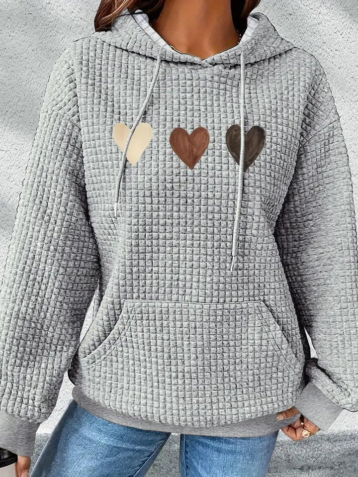 Venla™ - Lässiges Kapuzensweatshirt mit Herzmotivdruck